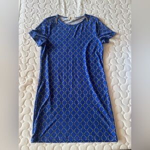 Michael Kors Blue Diamond Pattern Mini Dress